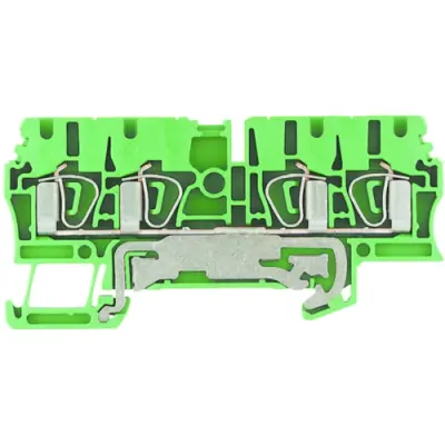 Protective conductor terminal, spring balancer connection, 0.5-4.0 mm², 4 pole, 300 A, 8 kV, yellow/green, 1608660000 - 1