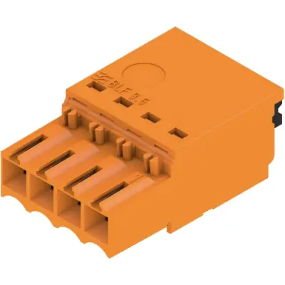 Socket header, 4 pole, pitch 3.5 mm, straight, orange, 2459070000 - 1