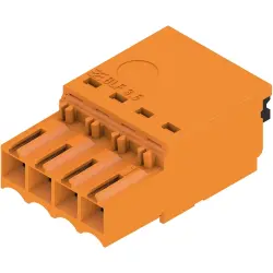 Socket header, 4 pole, pitch 3.5 mm, straight, orange, 2459070000