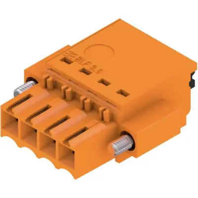Socket header, 4 pole, pitch 3.5 mm, straight, orange, 2459410000 - 1