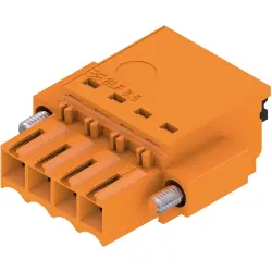Socket header, 4 pole, pitch 3.5 mm, straight, orange, 2459410000