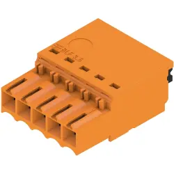 Socket header, 5 pole, pitch 3.5 mm, straight, orange, 2459080000