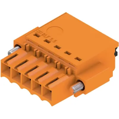 Socket header, 5 pole, pitch 3.5 mm, straight, orange, 2459420000 - 1
