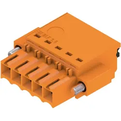 Socket header, 5 pole, pitch 3.5 mm, straight, orange, 2459420000