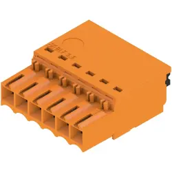 Socket header, 6 pole, pitch 3.5 mm, straight, orange, 2459090000