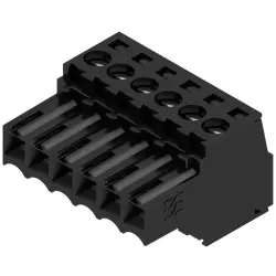 Socket header, 6 pole, pitch 3.5 mm, straight, black, 1610180000