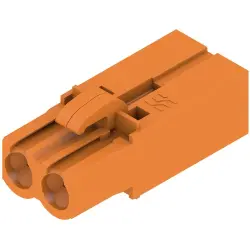 Pin header, 2 pole, pitch 5.08 mm, straight, orange, 1610490000