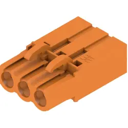Pin header, 3 pole, pitch 5.08 mm, straight, orange, 1610500000
