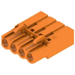 Pin header, 4 pole, pitch 5.08 mm, straight, orange, 1610510000