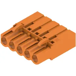 Pin header, 5 pole, pitch 5.08 mm, straight, orange, 1610520000