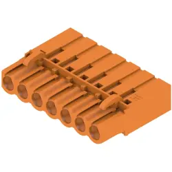 Pin header, 7 pole, pitch 5.08 mm, straight, orange, 1610540000