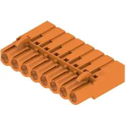 Pin header, 8 pole, pitch 5.08 mm, straight, orange, 1610550000