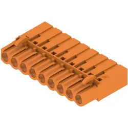 Pin header, 9 pole, pitch 5.08 mm, straight, orange, 1610560000