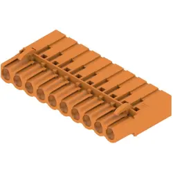 Pin header, 10 pole, pitch 5.08 mm, straight, orange, 1610570000