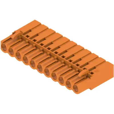 Pin header, 11 pole, pitch 5.08 mm, straight, orange, 1610580000 - 1