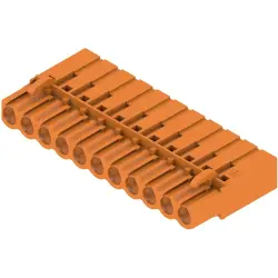 Pin header, 11 pole, pitch 5.08 mm, straight, orange, 1610580000