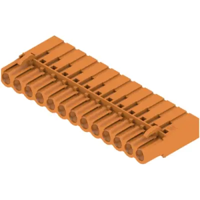 Pin header, 13 pole, pitch 5.08 mm, straight, orange, 1610600000 - 1