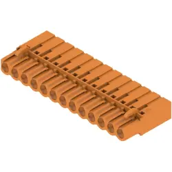 Pin header, 13 pole, pitch 5.08 mm, straight, orange, 1610600000