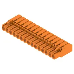 Pin header, 15 pole, pitch 5.08 mm, straight, orange, 1610620000