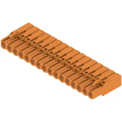 Pin header, 16 pole, pitch 5.08 mm, straight, orange, 1610630000 - 1