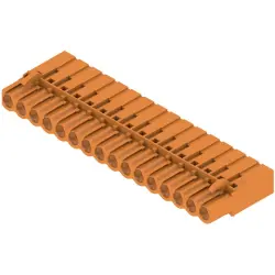 Pin header, 16 pole, pitch 5.08 mm, straight, orange, 1610630000
