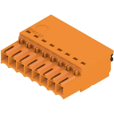 Socket header, 8 pole, pitch 3.5 mm, straight, orange, 2459110000 - 1