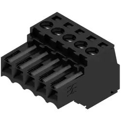 Socket header, 5 pole, pitch 3.5 mm, straight, black, 1614090000