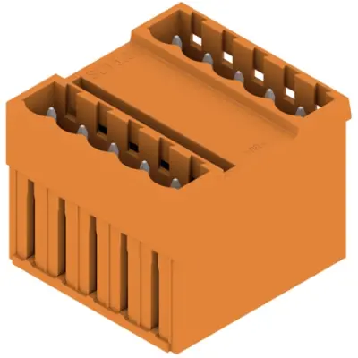 Pin header, 10 pole, pitch 5 mm, straight, orange, 1614840000 - 1