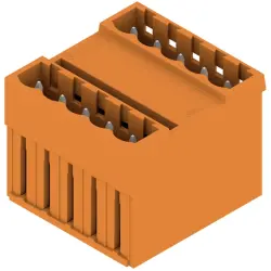 Pin header, 10 pole, pitch 5 mm, straight, orange, 1614840000