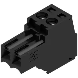 Socket header, 2 pole, pitch 3.5 mm, straight, black, 1615670000