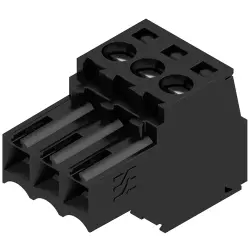 Socket header, 3 pole, pitch 3.5 mm, straight, black, 1615680000