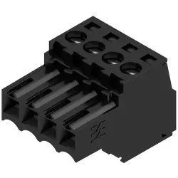 Socket header, 4 pole, pitch 3.5 mm, straight, black, 1615690000