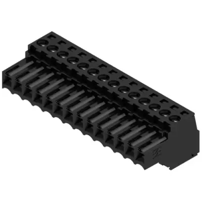 Socket header, 14 pole, pitch 3.5 mm, straight, black, 1615750000 - 1