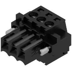 Socket header, 3 pole, pitch 3.5 mm, straight, black, 1615790000