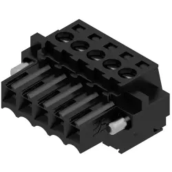 Socket header, 5 pole, pitch 3.5 mm, straight, black, 1615810000