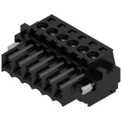 Socket header, 6 pole, pitch 3.5 mm, straight, black, 1615820000