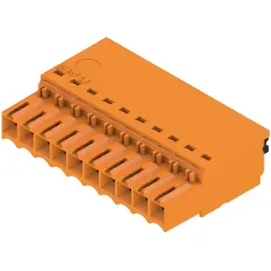Socket header, 10 pole, pitch 3.5 mm, straight, orange, 2459130000