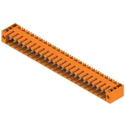 Pin header, 23 pole, pitch 3.5 mm, angled, orange, 1619830000