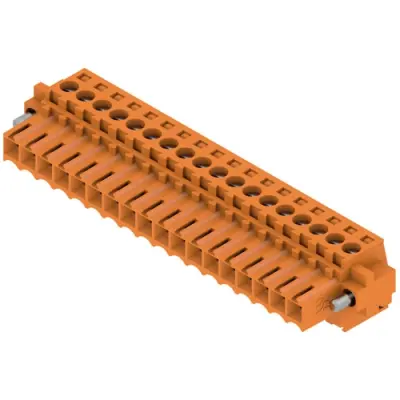 Socket header, 18 pole, pitch 3.5 mm, straight, orange, 1620770000 - 1