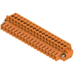 Socket header, 18 pole, pitch 3.5 mm, straight, orange, 1620770000