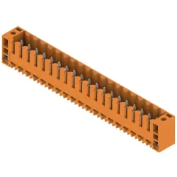 Pin header, 19 pole, pitch 3.5 mm, straight, orange, 1622200000