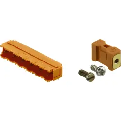 Pin header, 12 pole, pitch 7.62 mm, angled, orange, 1624470000