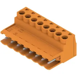 Pin header, 8 pole, pitch 5.08 mm, straight, orange, 1627150000