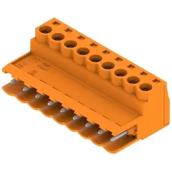 Pin header, 9 pole, pitch 5.08 mm, straight, orange, 1627160000