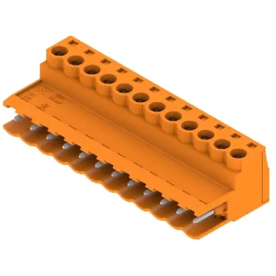 Pin header, 12 pole, pitch 5.08 mm, straight, orange, 1627190000 - 1
