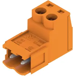 Pin header, 2 pole, pitch 5.08 mm, straight, orange, 1627240000