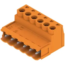 Pin header, 6 pole, pitch 5.08 mm, straight, orange, 1627280000
