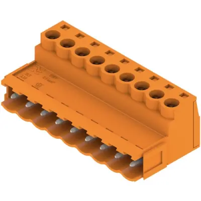 Pin header, 9 pole, pitch 5.08 mm, straight, orange, 1627310000 - 1