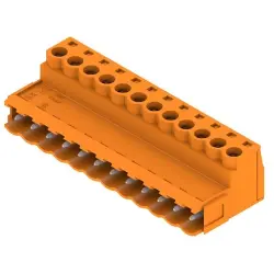 Pin header, 12 pole, pitch 5.08 mm, straight, orange, 1627340000