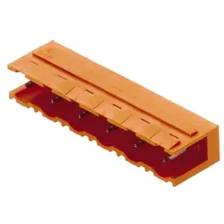 Pin header, 12 pole, pitch 7.5 mm, angled, orange, 1628460000